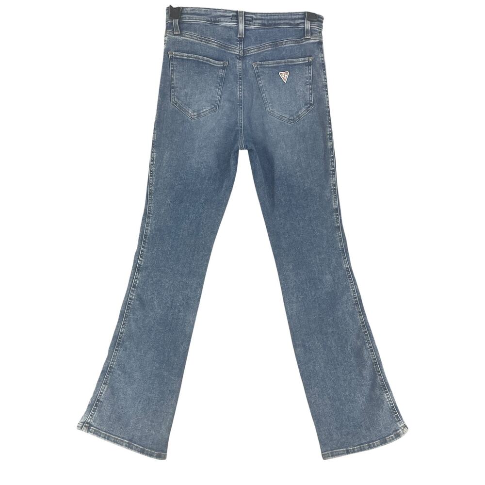 Y2K Guess Jeans Womens 27 Blue Bootcut Denim Side Logo Spellout